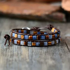 Dark Blue Gemstone Wrap Bracelet